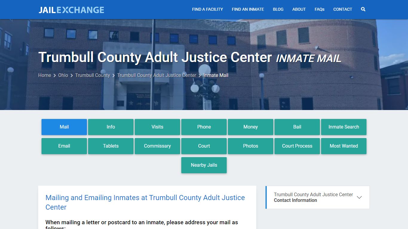 Inmate Mail - Trumbull County Adult Justice Center, OH - Jail Exchange